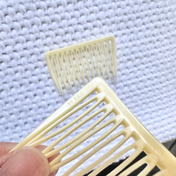 Goody Vintage USA Made Dark Brown Tortoise Cream Side Hair Combs Set 6 3 Pairs - Picture 14 of 14